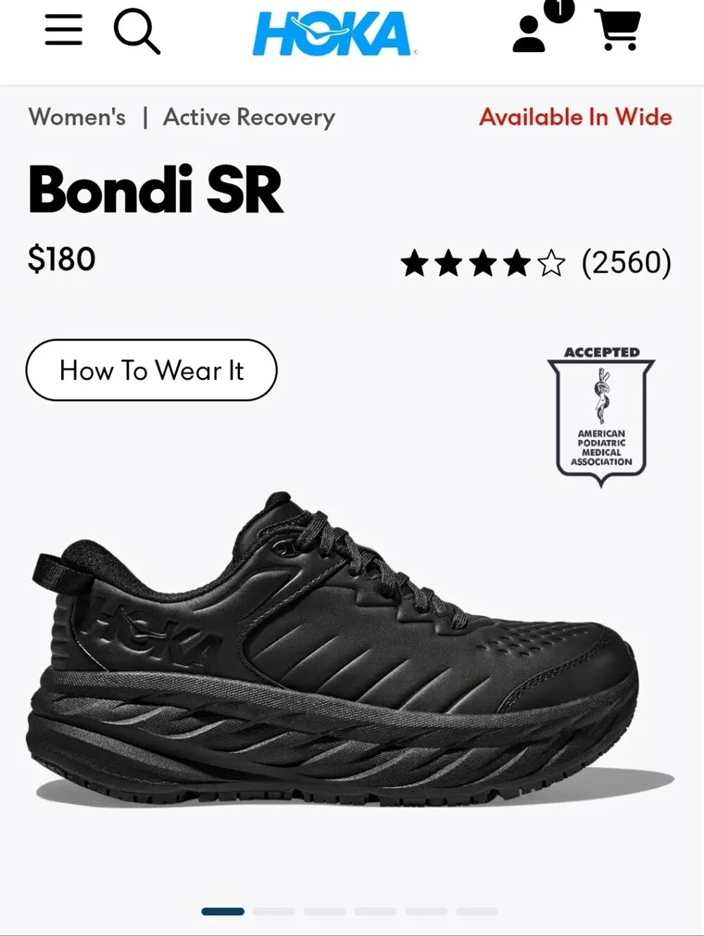 Women's Black Hoka Slip Resistant Shoes